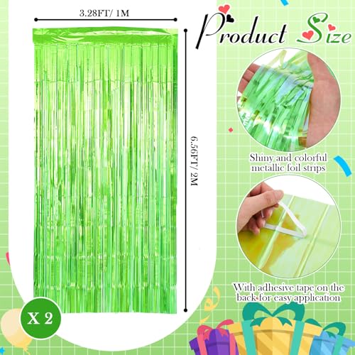 Image of Hahafelt Green Birthday Brat Decorations Include 1 Banner, 2 Pcs Fringe Curtains, 24 Pcs Green Black Balloons and White Ribbon for Bachelorette Birthday Brat Party Decorations