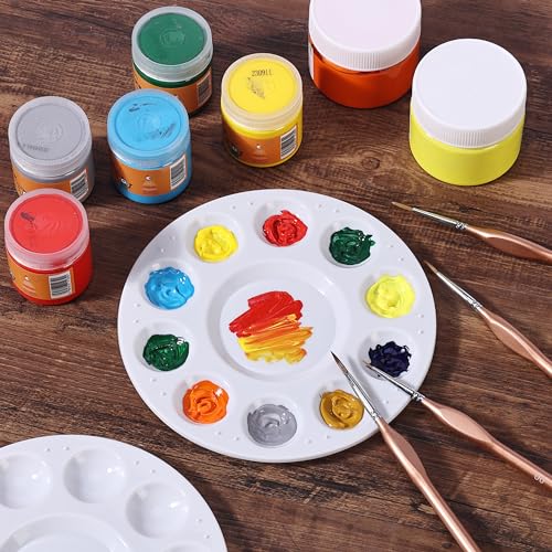 Image of Mr. Pen-Bulk Round Paint Tray Palettes, 24 Pack | Plastic White Palettes for Students, Kids, DIY, Craft, Art Class, Painting, Paint Holder