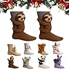 3D Knit Animal Socks,Animal Sloth Socks For Women,Cute Fuzzy Animals Hug Sock Funny Christmas Sock,Winter Warm Floor Sock (#A)