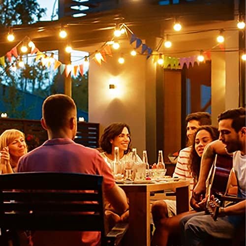 Zuske Garden Outdoor LED String Lights, 100FT/30M Garden String Lights Waterproof IP65 Patio String Lights Mains Powered with 50+3(Spare) Shatterproof Bulbs for Garden,Backyard,Terrace Party