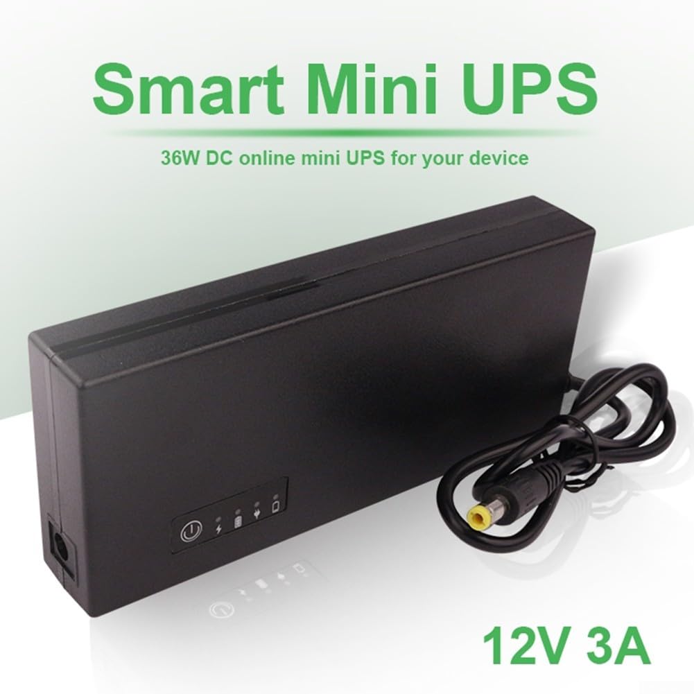 Pour mini onduleur 12 V 3 A 10400 mAh avec protection contre les surcharges pour routeur modem optique caméra de sécurité système d'alimentation de secours
