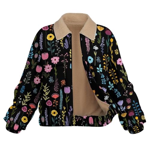 Chaqueta de invierno con estampado floral de flores silvestres 4