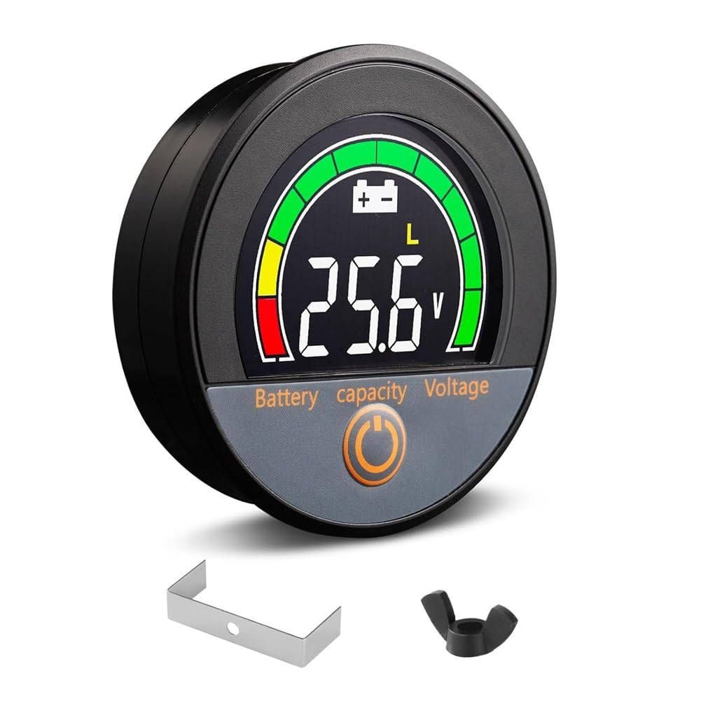 Yogelgs 12V 24V 48V 60V 84V Waterproof Ip67 Battery Capacity Voltage Meter With Backlight Lcd And Low-Voltage Alarm For Lithium