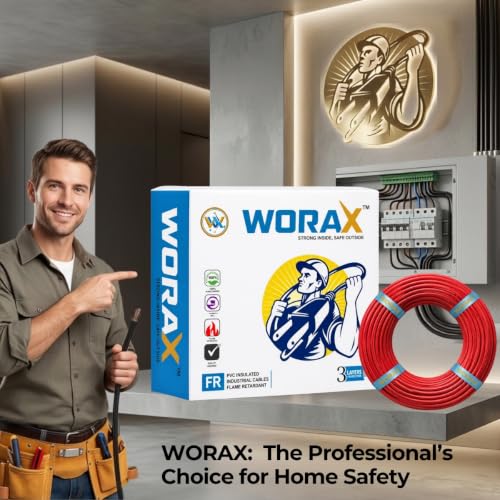 Image of WORAX 4.0mm Sub-Main Conductor Cable (90m Coil) | Multi Strand CCA Copper Clad Line | Flexible PVC Wire for Electrical Panel Feeders