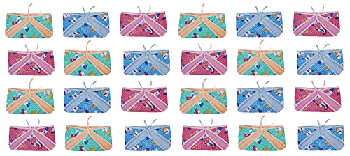 Image of New Born Baby Outside Plastic Inside Cotton Nappy Washable and Reusable PVC Printed Nappies /Cloth Diaper /U Shaped /Nappy Tying Langot For Baby Boys and Baby Girls-Pack of 24 (Small)