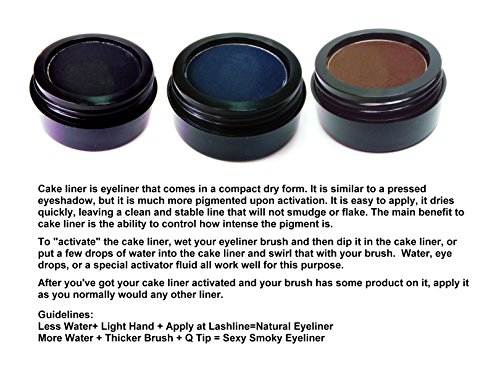 Pure Zivaª Black Matte Cake Eyeliner & Eyeshadow, Water Activated Pressed Powder; Gluten & Cruelty Free #TOP5