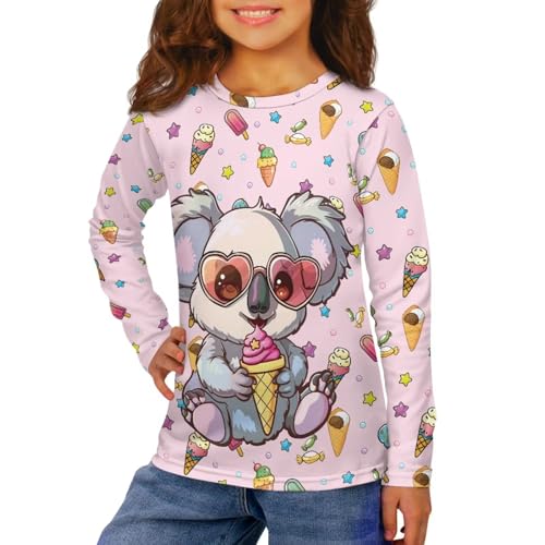 Long Sleeve Shirts for Toddler Girls Crewneck Graphic T-Shirt All-Season Thin Tops Clothes 3-16Y3