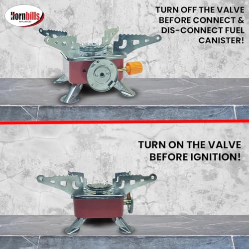 Image of Hornbills Portable Camping Gas Stove Outdoor Camping Stove - 2800W- Ultra Light Folding Cooking Gas Burners Stove - Hiking, Outdoor Picnic & Emergencey stove, Stainless Steel
