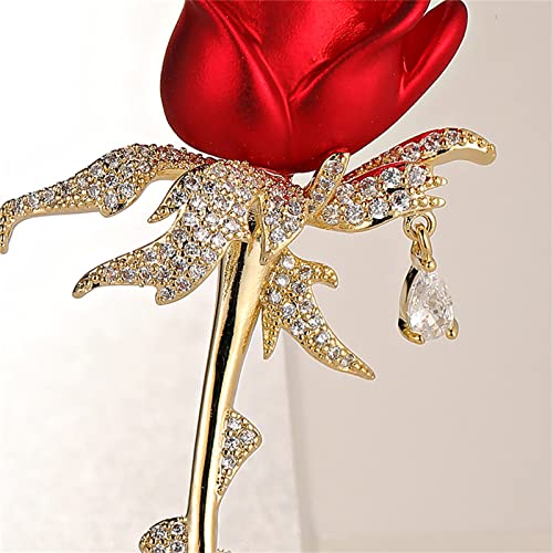 Image of Red Rose Flower Brooches and Pins for Women Costume Jewelry Brooch Pins Broches Jewelry for Women Elegant Lady Pin