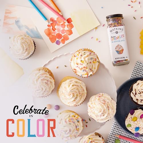 Image of Watkins Rainbow Decorating Sprinkles, 3.4 Ounce Jar, 3-Pack