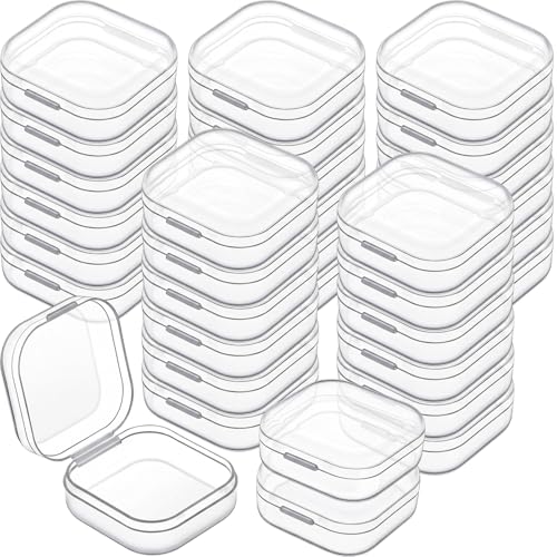 Image of Jetec 30 Pieces Mini Plastic Clear Beads Storage Containers Box for Collecting Small Items, Beads, Jewelry, Business Cards, Game Pieces, Crafts (1.4 x 1.4 x 0.7 Inch)