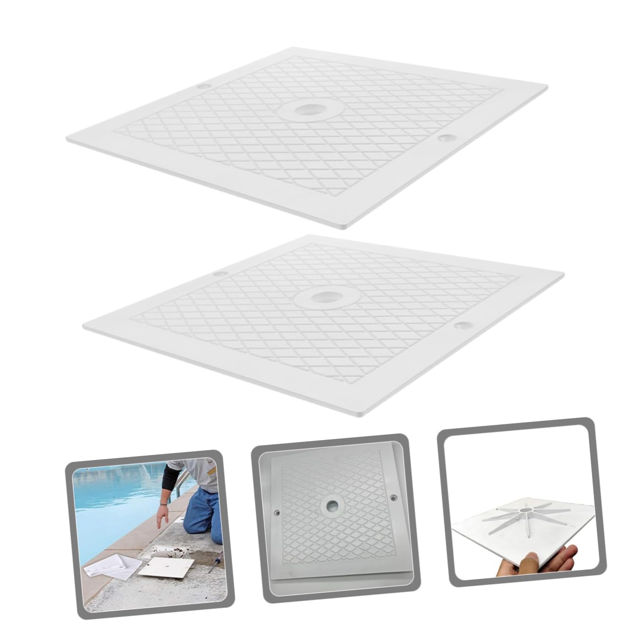 Toddmomy 2 Tapas para Skimmer de Piscina de 10x10 Pulgadas Barrera Protectora de PP, Compatible Versátil para Mantenimiento de Piscina y Repuesto Cuadrado Blanco