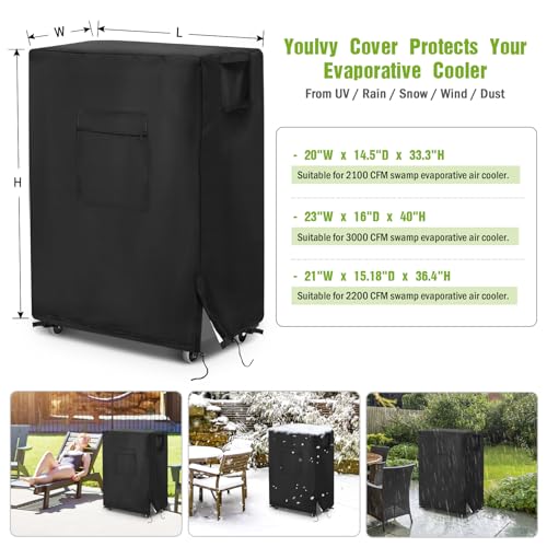 Youlvy Verdunstungsluftkühler- Abdeckung für VAGKRI 3000 CFM tragbarer Luftkühler, wasserdicht, staubdicht, Sumpf- Luftkühler, Klimaanlagen- Abdeckung, Schutz für den Innen- und Außenbereich, 58 x 40 x-4