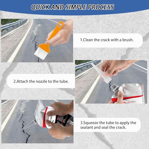 Image of Asphalt Crack Filler, Self Leveling Asphalt Crack Sealant, Driveway Repair Sealer, Concrete Joint Filler for Slabs, Blacktop, Driveway,Walkway, Road,Patio(6 Pack,Black)