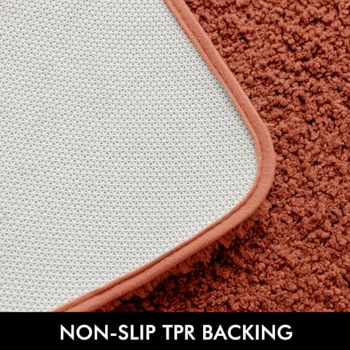 MIULEE Bath Mat Non Slip Absorbent Bathroom Soft luxurious Shower Small Mat Doormat Inside Rugs Kitchen Rugs Carpet Mat Washable for Bathroom Bedroom Kitchen Entrance 40x60 cm Caramel - Image 4