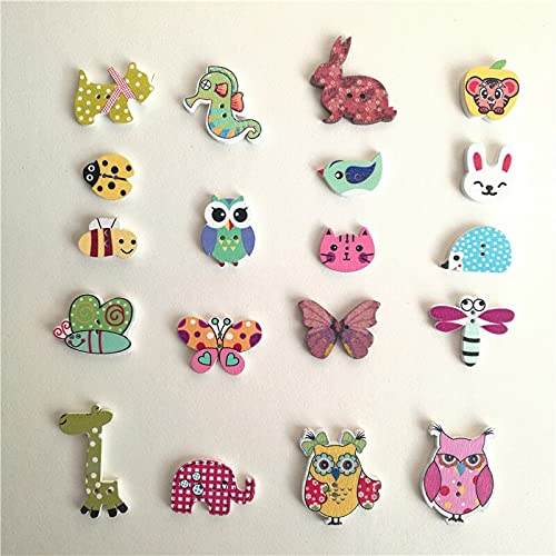 Ttndstore 50Pcs Scrapbooking Buttons Wooden Buttons Mixed Animal Bee Owl Hedgehog Bear Dog Elephant Head Buttons Sewing Accessories5-40Mm-Copper #TOP5