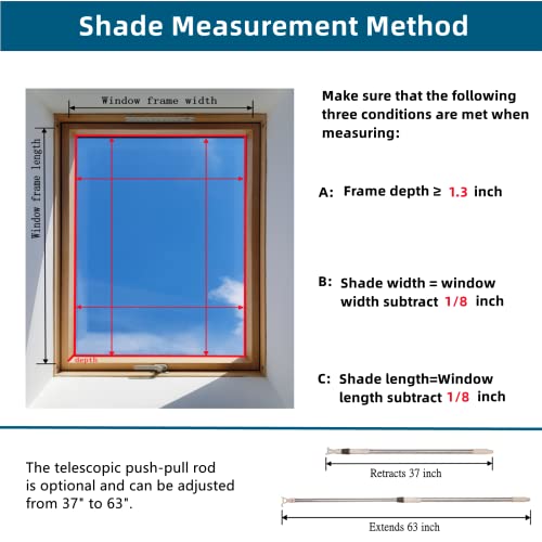 Skylight Blinds Shades Blackout Cellular Shades Blinds Cordless Room Darkening Honeycomb Shade Blind Suitable Roof Inclined Plane Room Window Custom Size Grey #TOP4