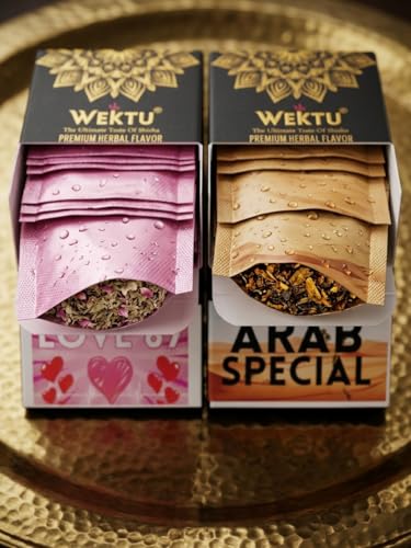 Image of WEKTU Premium Herbal Hookah Flavour, Love 69 and Arab Special, No Tobacco, No Nicotine, 2 Pack