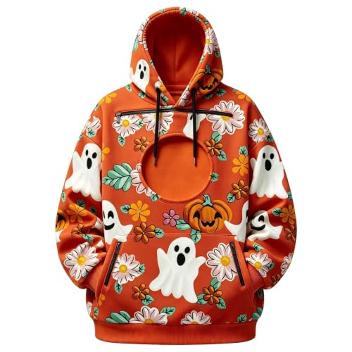 Halloween Cat Hoodie With Pouch Pet Carrier Hoodies Pumpkin Dog Sweatshirts - image 3