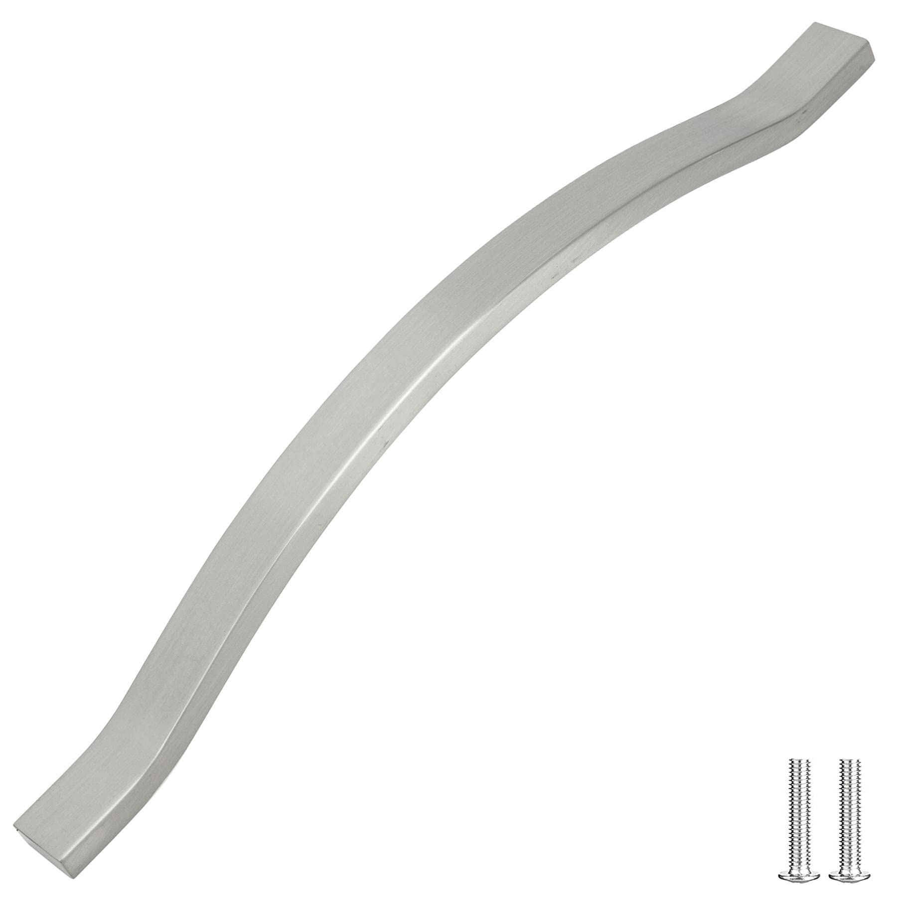 Decoranddecor Brushed Chrome Bow Pull Handles For Cabinets Cupboards Furnitures Alloy Material (, 224Mm)