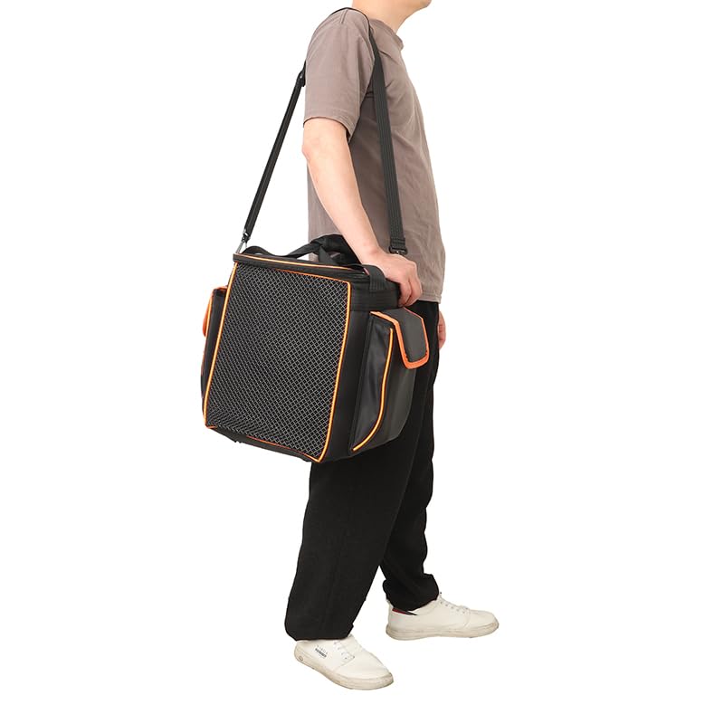 Custodia da viaggio per JBL Partybox Encore 2, borsa organizer portatile con tracolla e tasche laterali per microfono e accessori per cavi di ricarica