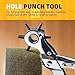 Leather Hole Punch, BILLION GOLD Heavy-Duty Belt Hole Puncher, Multi Sizes Hole Punch Tool for Leather, Belt, Watch Straps, Saddle, Cards