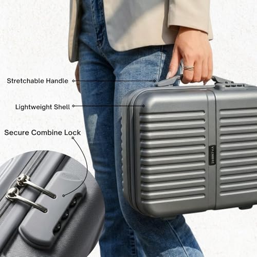 Image of VALMORE Valmore AeroVault 13 Hardshell Laptop Bag for 13-Inch MacBook, Polycarbonate Hard Case with Lock, Premium Cushioned Interior, Trolley Sleeve