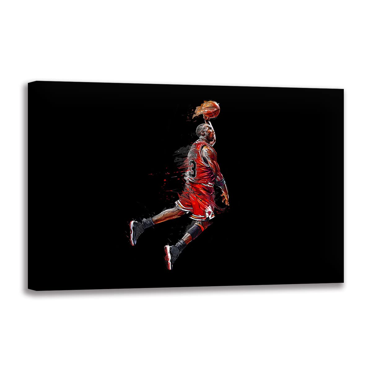 Impression murale art Michael Jordan battant dunk graffiti déco chambre hommes