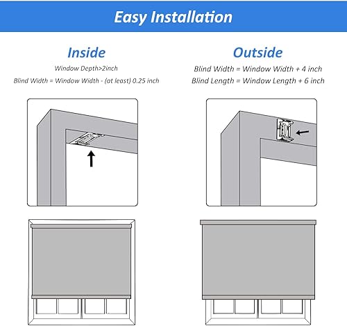Miniatura 5 de LUCKUP Persianas enrollables con filtro de luz para ventanas, persianas solares semitransparentes sin cordones con 5% de apertura, para el hogar y