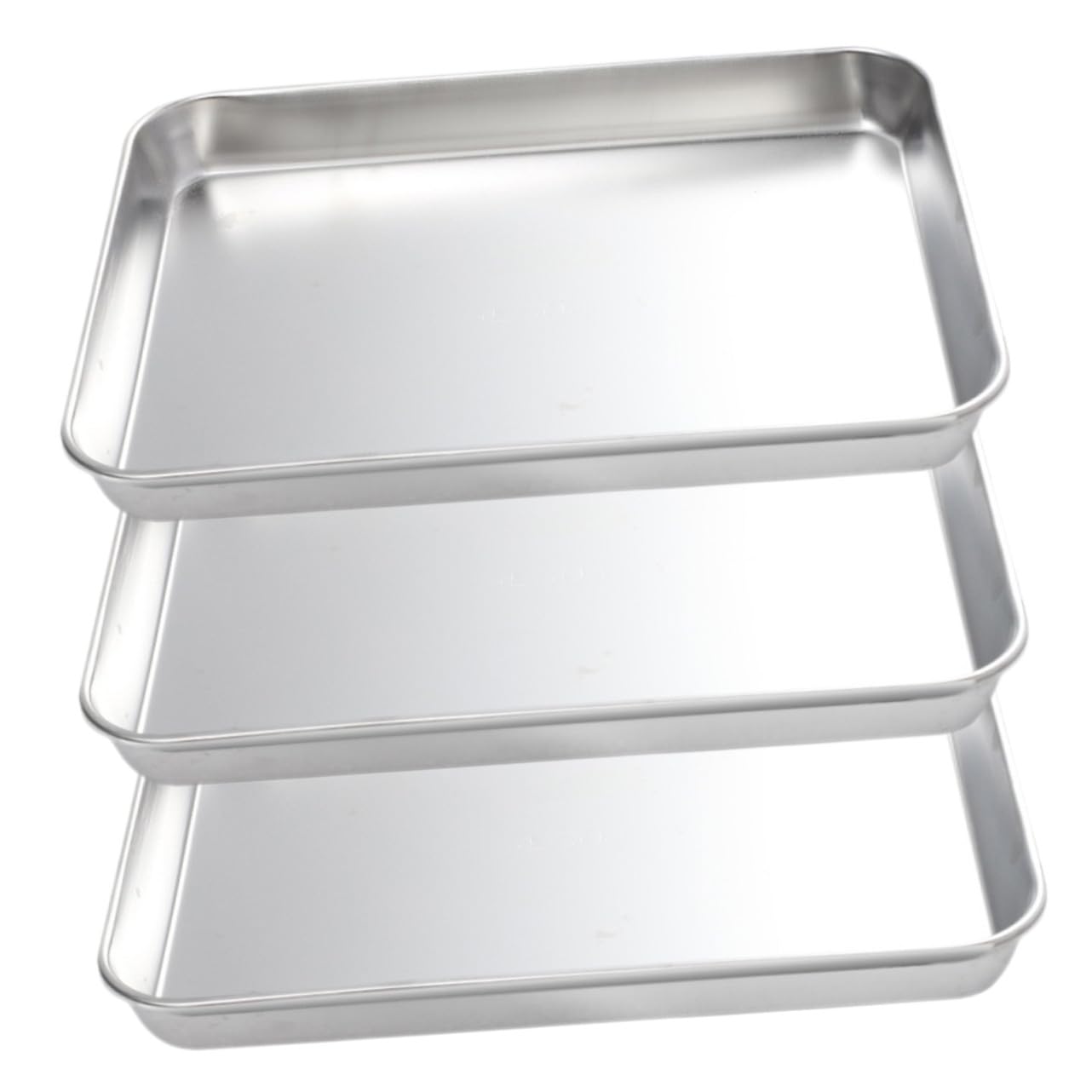 Gatuida 3piezas Bandeja Rectangular para Hornear Unidades Bandeja de Acero Inoxidable Práctica para Almacenamiento para Hornear Alimentos Barbacoa