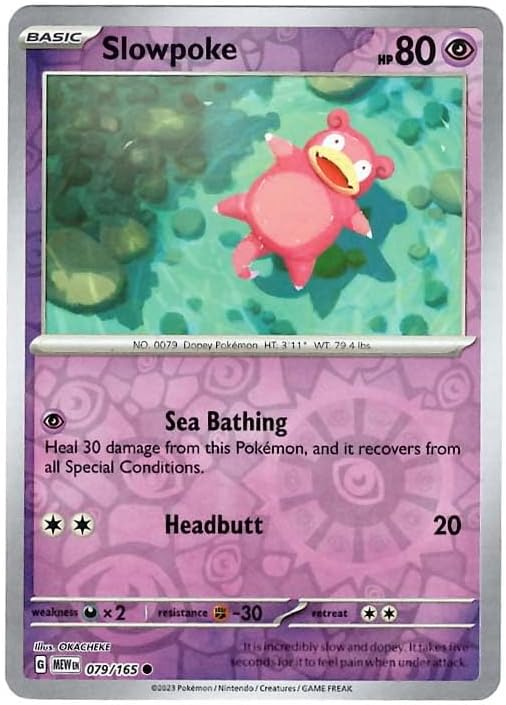 Pokemon - Slowpoke 079/165 - Pokemon 151 - Reverse Foil - Single Card