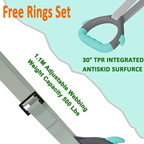 Glant Gymnastics Bar For Kids With Rings Set, 7 Heights Adjustable Easy Folding Gymnastic Training Bar Kids Monkey Horizontal Bars - Max Load 300Lbs (Pink) #TOP1