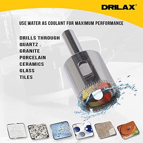 1 Inch Diamond Hole Saw 3/4 Inch Diamond Hole Saw 1/2 Inch Diamond Drill Bit 3 Pcs Set Quartz Granite Marble Ceramic Porcelain Glass Tiles Bottle Terracotta Clay Flower Pot Drain Holes 3 Pieces Set #TOP4