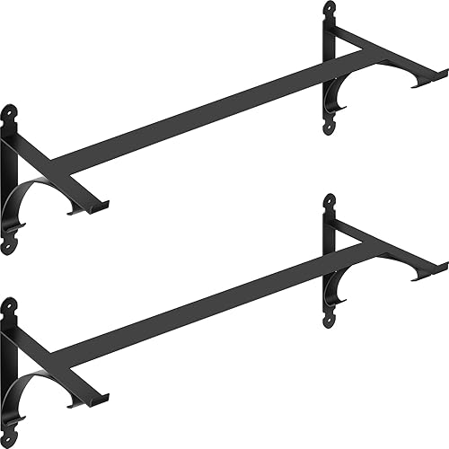VEVOR 2 soportes para caja de ventana de 88 libras, soportes para jardineras de 24 x 10.5 x 10 pulgadas, color negro, material de hierro, soporte