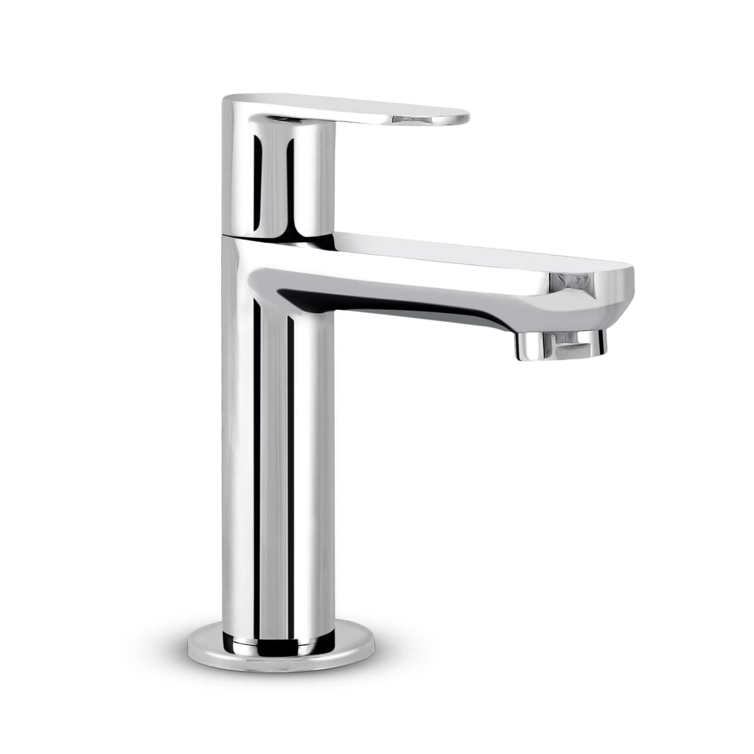 Rocio Brass 6" Wash Basin Tap Pillar Cock for Bathroom Kitchen Sink Faucet Chrome Finish with Round Wall Flange (B0C36WP874) Amazon Price History, Amazon Price Tracker