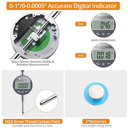 Neoteck medidor digital disco de freno 1 pulg miniatura 3