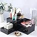 Bucherry 6 Pcs Acrylic Display Risers - Nesting Cubes 5 Sided with Hollow Bottoms Display Stand Shelf for Cosmetics Food Collectibles Jewelry Figures Show (Black)
