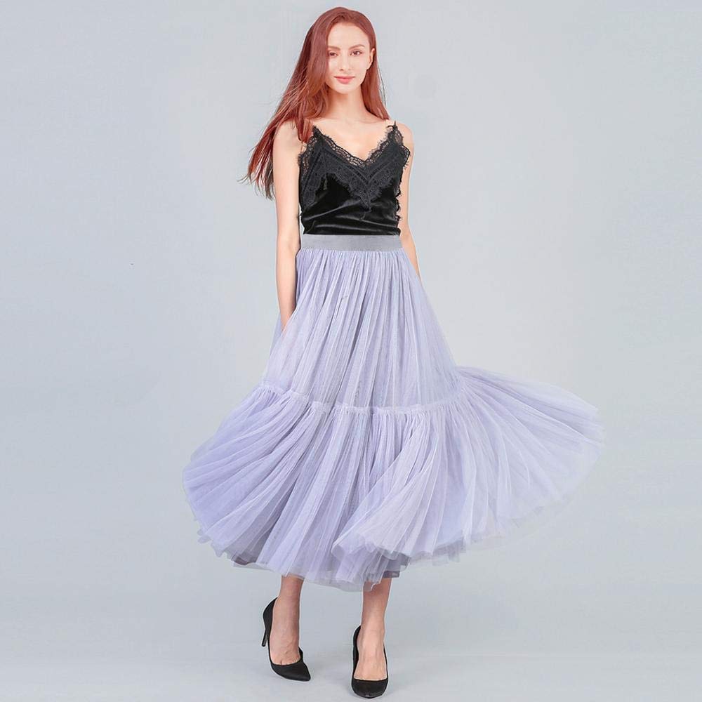 HUFFA 90 Cm Runway Luxus Weicher Tüllrock Handgefertigter Maxi Langer Faltenrock Damen Vintage Petticoat