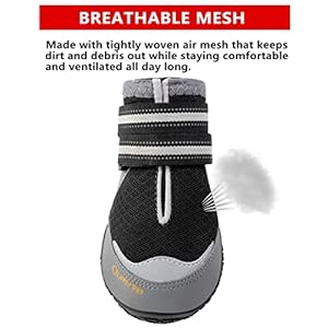 QUMY 4PCS Dog Boots for Large Dogs, Medium Dog Shoes & Paw Protectors for Hot Pavement, Summer Heat Protection, Mesh Breathable Nonslip Dog Booties for Hardfloors, Walking Running Hiking Black Size 6 QUMY 4PCS Dog Boots for Large Dogs, Medium Dog Shoes & Paw Protectors for Hot Pavement, Summer Heat Protection, Mesh Breathable Nonslip Dog Booties for Hardfloors, Walking Running Hiking Black Size 6