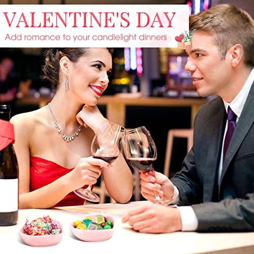 Set Of 12 Heart Shaped Bowls Ceramic Pink Dishes Heart Shaped Plates Multipurpose Salad Bowls Appetizer Plates Cooking Gifts For Candy Sauce Sushi Dipping Serving Wedding Anniversary Mother's Day #TOP5