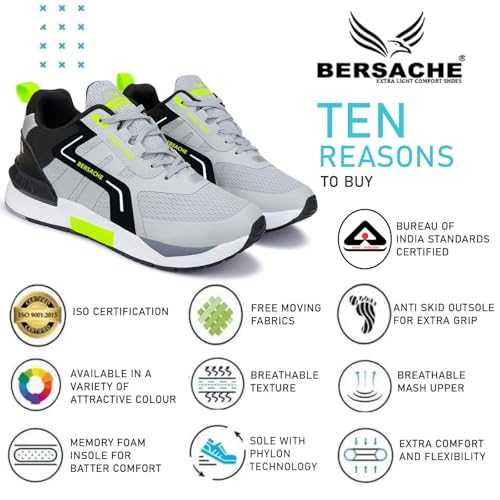 Image of BERSACHE Sneaker, Loafers,Casual with Extra Comfort Sneakers for Men(White)