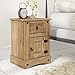 Price comparison product image Corona 1 Door 1 Drawer Bedside Table, Pine, Waxed, H 58cm, W 35cm, D 33cm