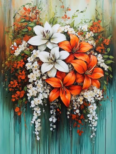 Peinture Diamant 5D Fleur Cristal Strass Point de Croix Artisanat Kit Complet 80x110