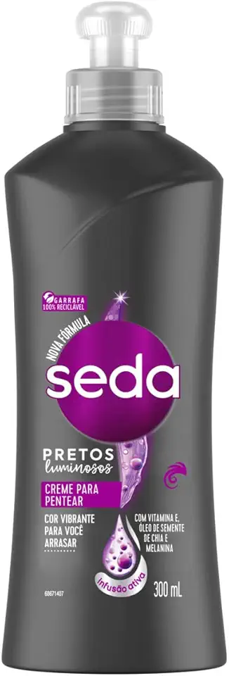 Creme Para Pentear Seda 300Ml Pretos Luminosos, Seda, Branco