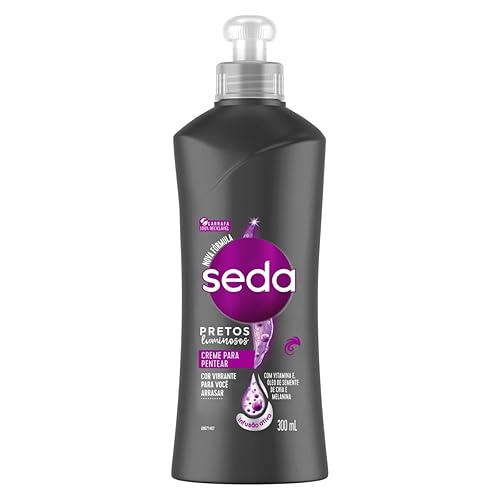 Linha Pretos Luminosos Seda - Crema para Pentear 10.1 fl oz - (Seda Black Shine Collection - Crema Peinadora 10.14 Fl Oz)