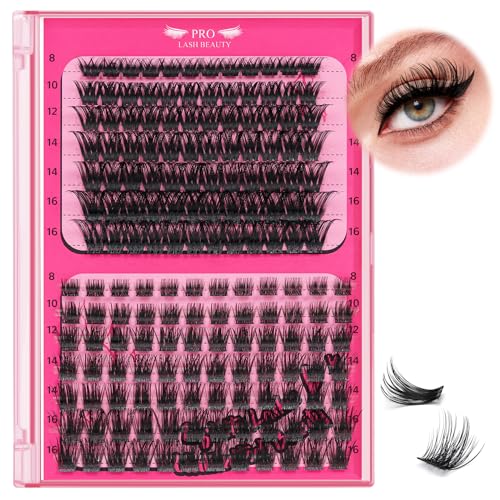 Lash Clusters,168 Pcs Eyelash Clusters 8-16 Mixed Cluster Eyelash Extensions 2 Styles Mixed Lash Extension Super Thin Band And Reusable Soft & Comfortable (Adore+First Glance,D-8-16mix)