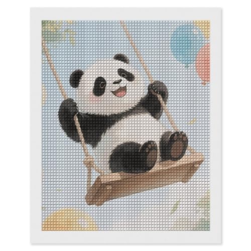 Peinture diamant 5D avec panda kit de broderie diamant carré complet adultes