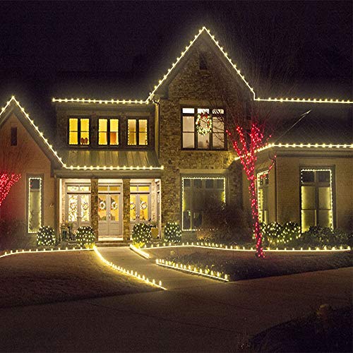 Solar Rope Light 33FT 100L Waterproof Outdoor String Tube Light for Party Garden Yard Home Decreation (Warm White 33FT 100L)