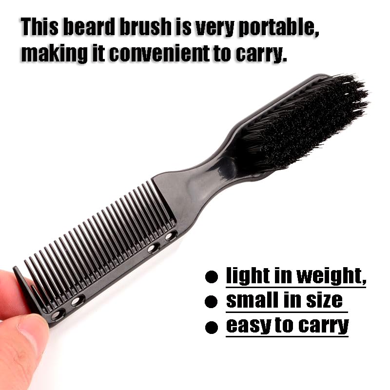 Miniatura 4 de 4 piezas de cepillo de aceite de doble cabeza para hombres, cepillo de peluquero y peine de barba, cepillo de corte de pelo, cepillo de afeitado