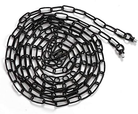 Eumyviv 19ft Heavy Duty Chain for Light Fixture, Pendant Light Extra Chain Permits Installation of Chain-Hung Fixtures on High Ceilings with Max Fixture Weight of 65 Pounds, Black(L0580)